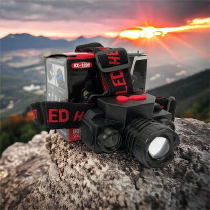 Фонарь налобный Bailong BL-1805 COB XPE аккумуляторный, фонарь на голову для рыбалки, надежный налобный