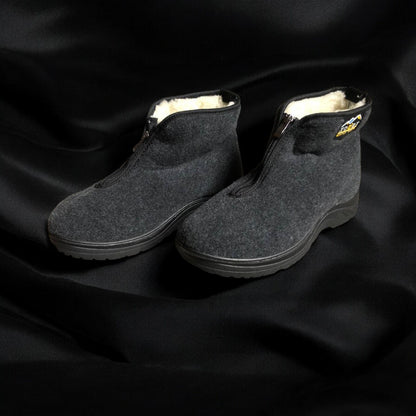 Черевики чоловічі утеплені на застібці 41 розмір, повстяні бурки, домашні чоловічі валянки. Колір: сірий