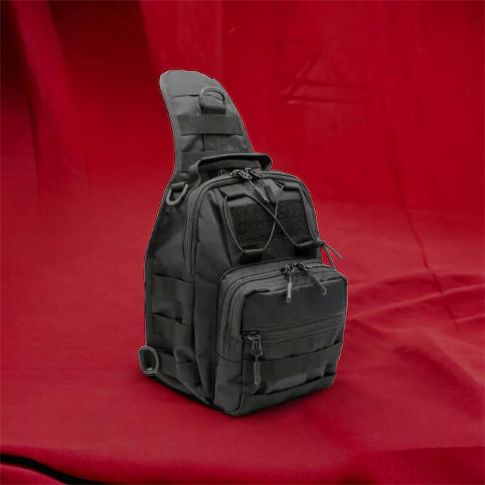 Качественная тактическая сумка, укрепленная мужская сумка рюкзак тактическая слинг. Цвет: черный