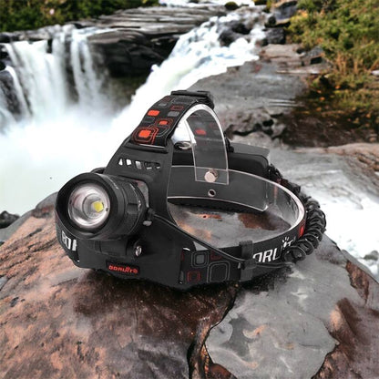 Налобный фонарь Bailong BL-T32-P50, мощный налобный светодиодный фонарик на голову, три режима