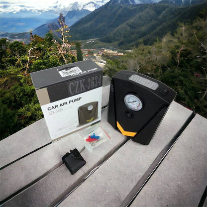 Автомобильный компрессор 12V насос с фонариком, мощный насос для колес автомобиля от прикуривателя