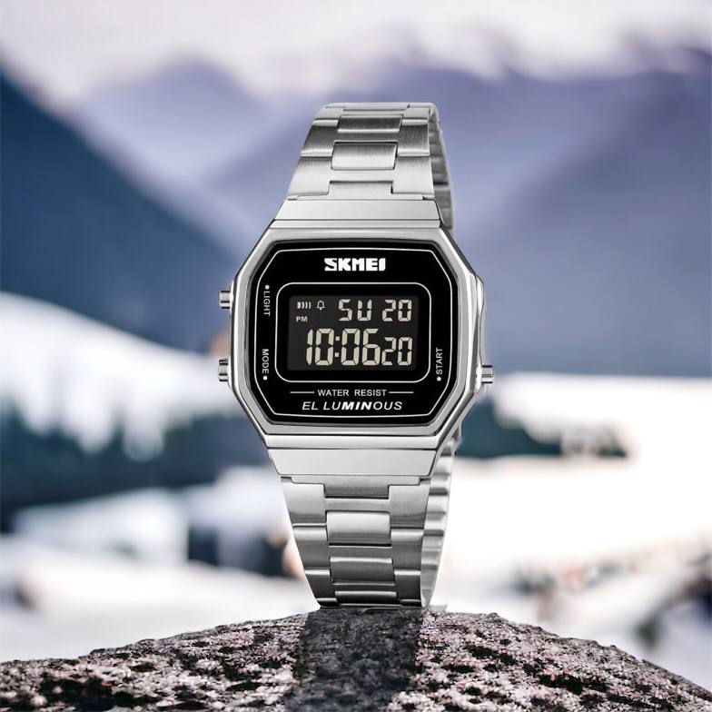 Часы наручные мужские SKMEI 1647SI, армейские часы противоударные, модные мужские часы