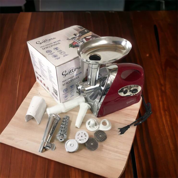 Электромясорубка Suntera SMG-5420R 1800 Вт, электромясорубка соковыжималка для томатов, мясорубка для дома