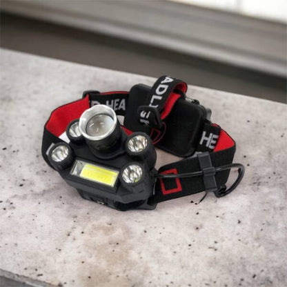 Фонарик налобный Bailong BL-T64-T6+4XPE, светодиодный фонарь на лоб, мощный налобный фонарь для рыбалки