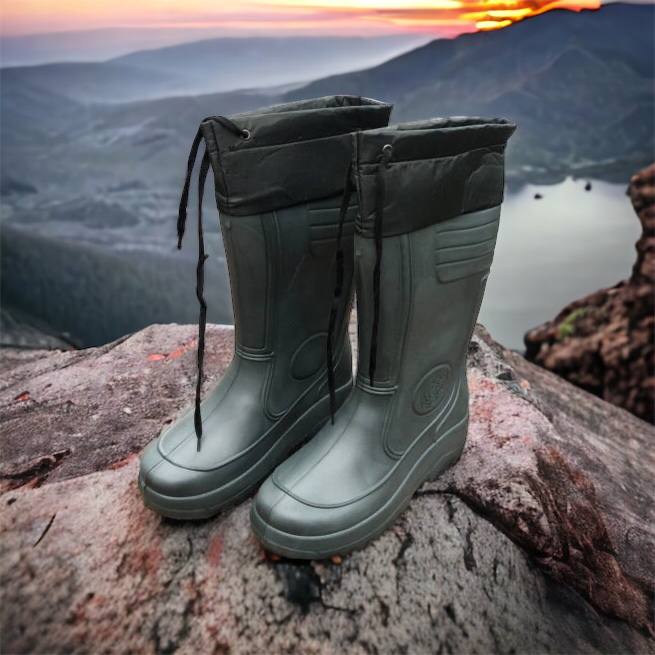 Сапоги мужские резиновые высокие утепленные с подвязкой 44 размер (29 см), сапоги резиновые для рыбалки