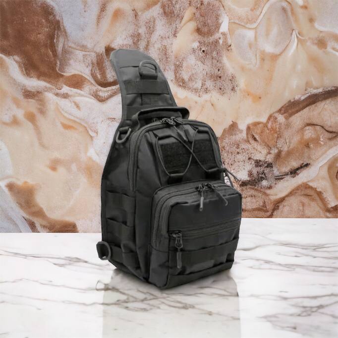 Качественная тактическая сумка, укрепленная мужская сумка рюкзак тактическая слинг. Цвет: черный