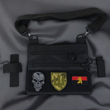 Сумка тактична чорна для прихованого носіння з кобурою, чоловічий месенджер із кордури