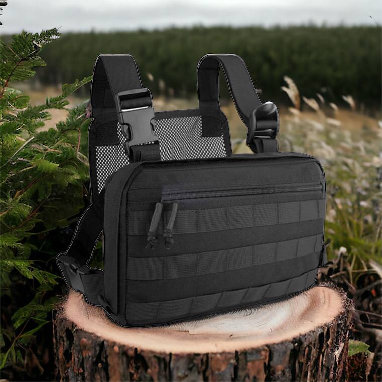 Тактична сумка нагрудна з Cordura 1000D, чоловіче розвантаження чорна