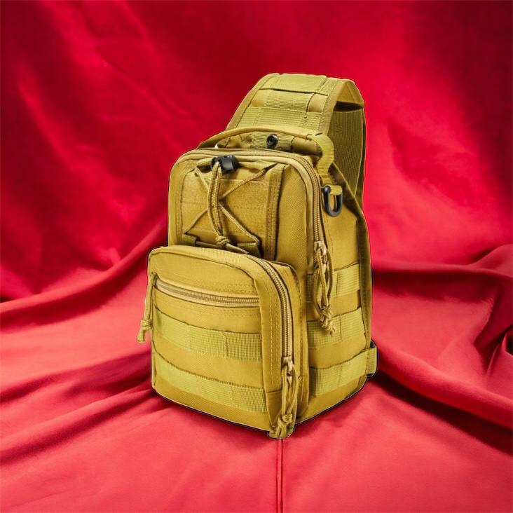 Качественная тактическая сумка, укрепленная мужская сумка рюкзак тактическая слинг. Цвет: койот