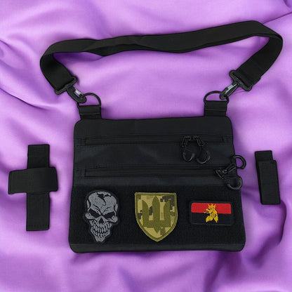 Сумка тактична чорна для прихованого носіння з кобурою, чоловічий месенджер із кордури