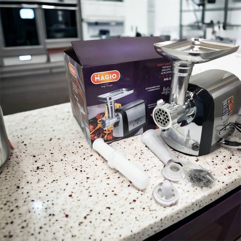 Мясорубка Magio MG-269, 2400 W, мясорубка электрическая металл, мясорубка с металлическим редуктором