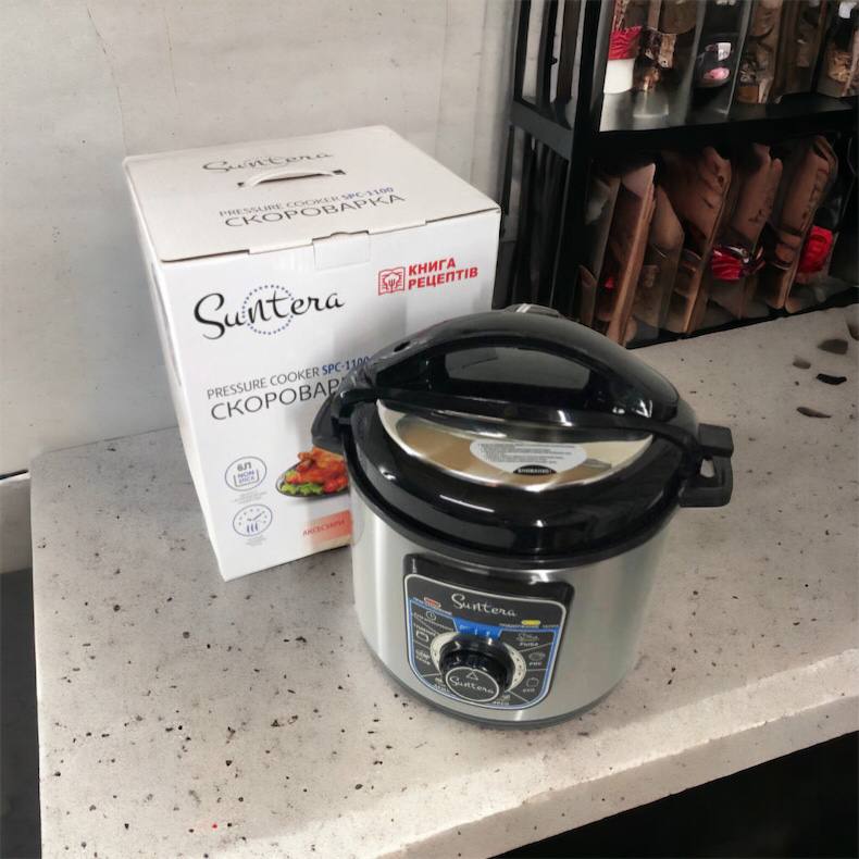 Мультиварка-скороварка SUNTERA SPC-1100 1000 Вт, пароварка для кухни бытовая, антипригарные рисоварки