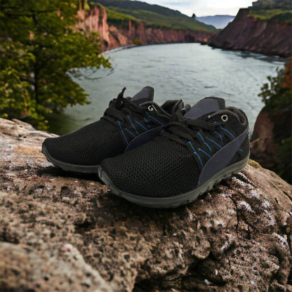 Спортивные кроссовки мужские летние из сетки 40 размер. Летние кроссовки сетка. Модель 24112. Цвет: черный