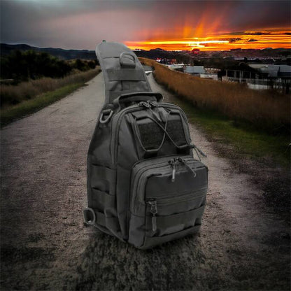 Качественная тактическая сумка, укрепленная мужская сумка рюкзак тактическая слинг. Цвет: черный