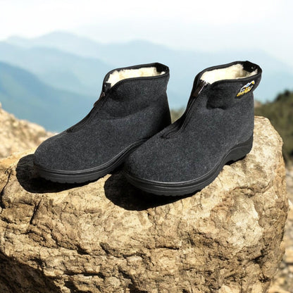 Черевики чоловічі утеплені на застібці 41 розмір, повстяні бурки, домашні чоловічі валянки. Колір: сірий