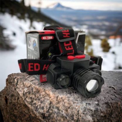 Фонарь налобный Bailong BL-1805 COB XPE аккумуляторный, фонарь на голову для рыбалки, надежный налобный