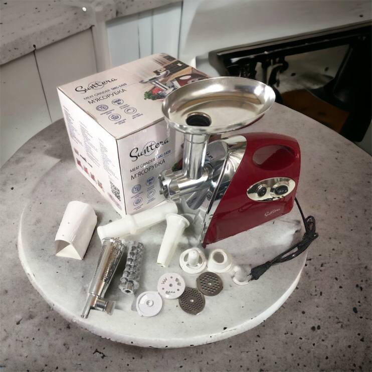 Электромясорубка Suntera SMG-5420R 1800 Вт, электромясорубка соковыжималка для томатов, мясорубка для дома