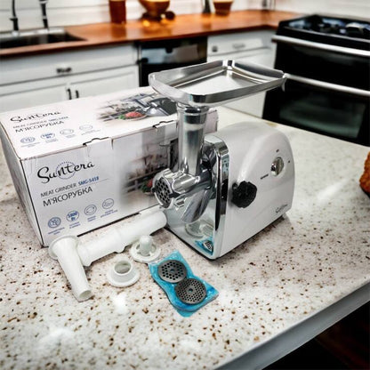 Мясорубка Suntera SMG-5418W, электромясорубка для дома, мясорубка с металлическим редуктором