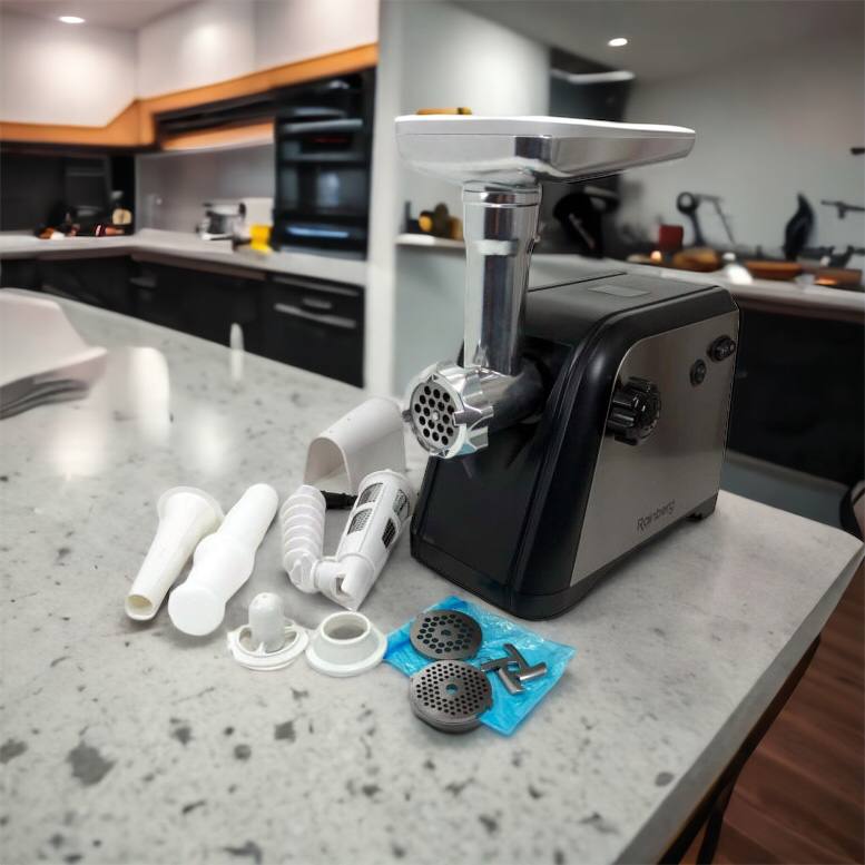 Мясорубка Rainberg RB-672 3000W электрическая с реверсом и соковыжималкой, мясорубка электрическая металл