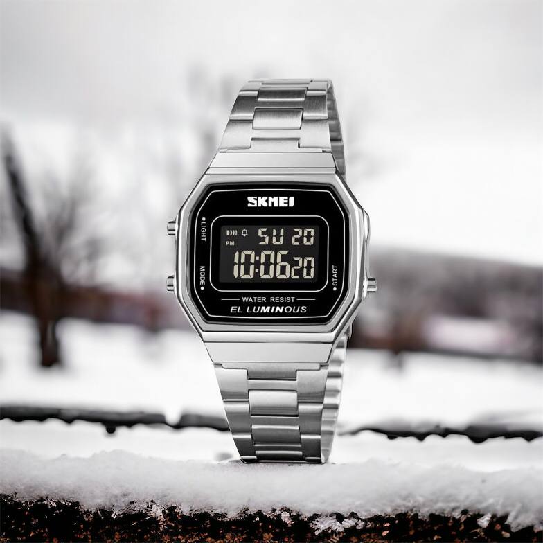 Часы наручные мужские SKMEI 1647SI, армейские часы противоударные, модные мужские часы