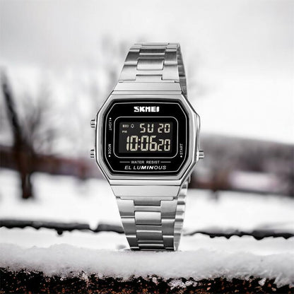 Часы наручные мужские SKMEI 1647SI, армейские часы противоударные, модные мужские часы