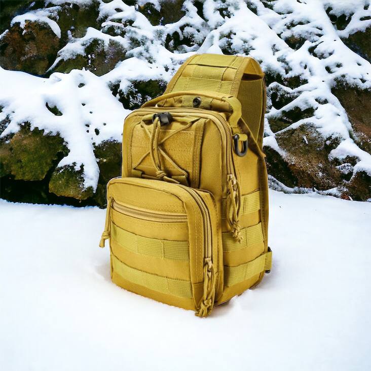 Качественная тактическая сумка, укрепленная мужская сумка рюкзак тактическая слинг. Цвет: койот