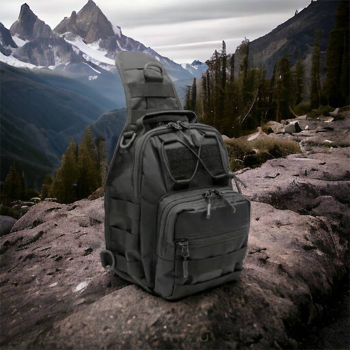 Качественная тактическая сумка, укрепленная мужская сумка рюкзак тактическая слинг. Цвет: черный