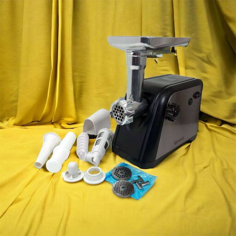 Мясорубка Rainberg RB-672 3000W электрическая с реверсом и соковыжималкой, мясорубка электрическая металл