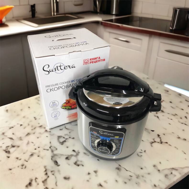 Мультиварка-скороварка SUNTERA SPC-1100 1000 Вт, пароварка для кухни бытовая, антипригарные рисоварки