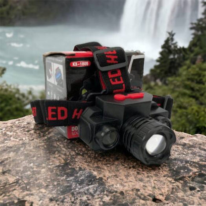 Фонарь налобный Bailong BL-1805 COB XPE аккумуляторный, фонарь на голову для рыбалки, надежный налобный