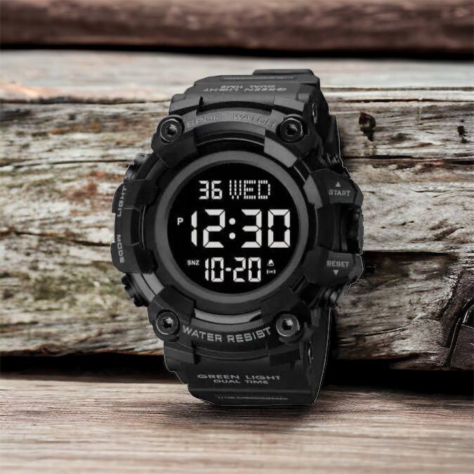 Годинник наручний чоловічий SKMEI 1968BKBK BLACK-BLACK, водостійкий тактичний годинник. Колір: чорний