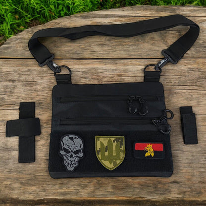 Сумка тактична чорна для прихованого носіння з кобурою, чоловічий месенджер із кордури