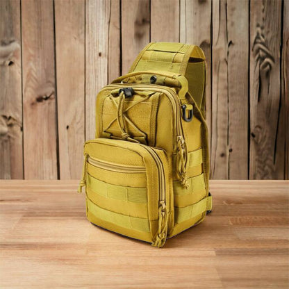 Качественная тактическая сумка, укрепленная мужская сумка рюкзак тактическая слинг. Цвет: койот