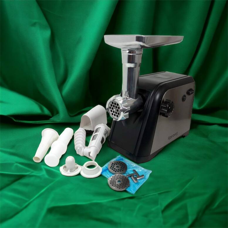 Мясорубка Rainberg RB-672 3000W электрическая с реверсом и соковыжималкой, мясорубка электрическая металл
