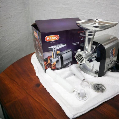 Мясорубка Magio MG-269, 2400 W, мясорубка электрическая металл, мясорубка с металлическим редуктором
