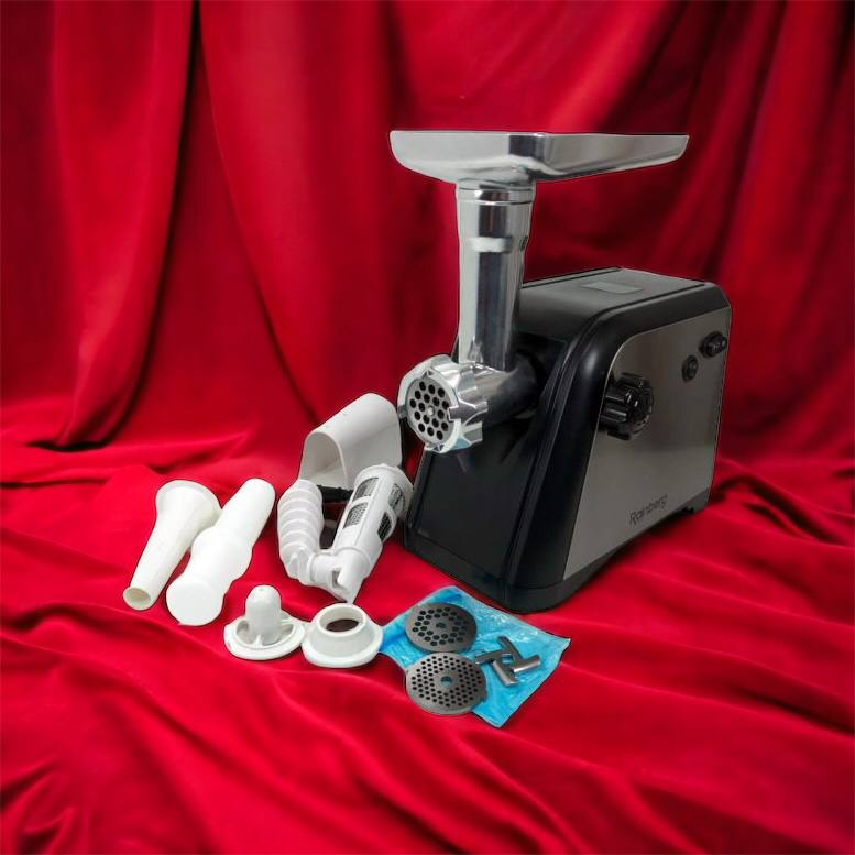 Мясорубка Rainberg RB-672 3000W электрическая с реверсом и соковыжималкой, мясорубка электрическая металл