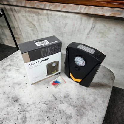 Автомобильный компрессор 12V насос с фонариком, мощный насос для колес автомобиля от прикуривателя
