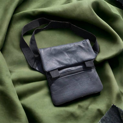 Тактична шкіряна сумка з кобурою, чоловічий месенджер, барсетка - чорний слінг, чоловіча сумка через плече