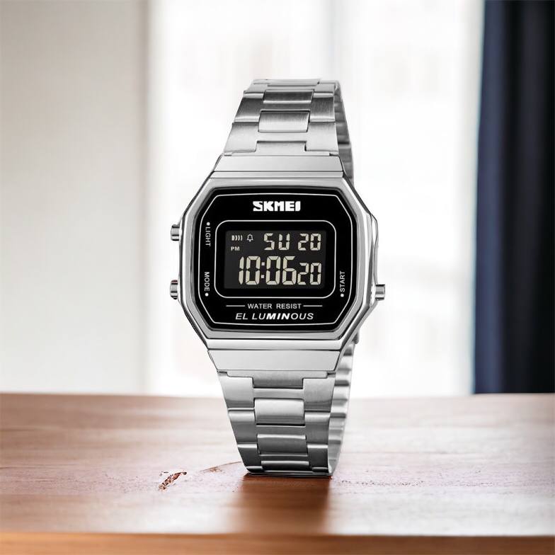 Часы наручные мужские SKMEI 1647SI, армейские часы противоударные, модные мужские часы