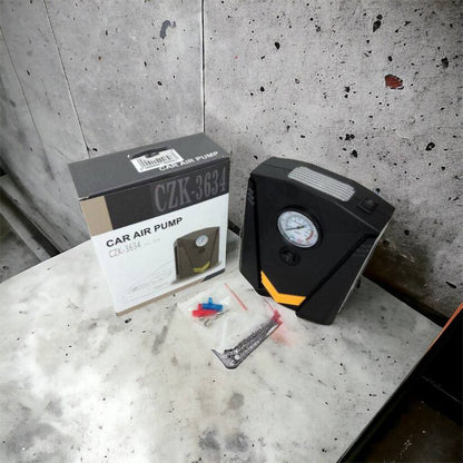 Автомобильный компрессор 12V насос с фонариком, мощный насос для колес автомобиля от прикуривателя