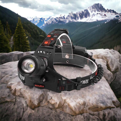 Налобный фонарь Bailong BL-T32-P50, мощный налобный светодиодный фонарик на голову, три режима