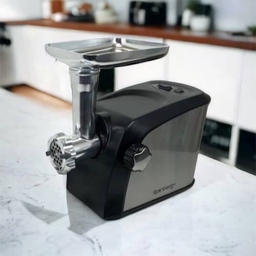 Электрическая мясорубка Rainberg RB-673 с соковыжималкой и шинковкой 9 насадок 3000W с реверсом