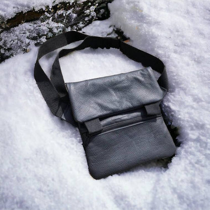 Тактична шкіряна сумка з кобурою, чоловічий месенджер, барсетка - чорний слінг, чоловіча сумка через плече