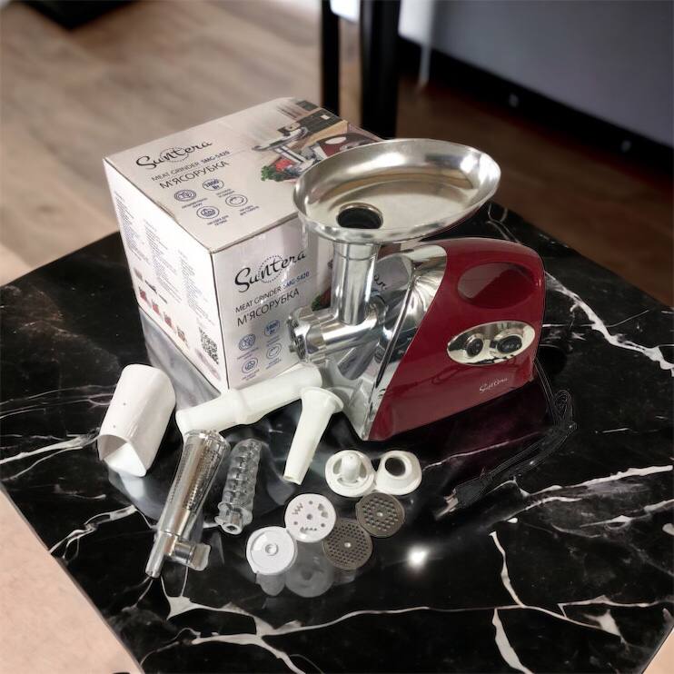 Электромясорубка Suntera SMG-5420R 1800 Вт, электромясорубка соковыжималка для томатов, мясорубка для дома