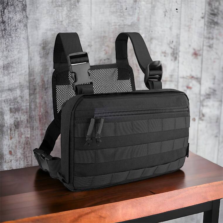 Тактична сумка нагрудна з Cordura 1000D, чоловіче розвантаження чорна