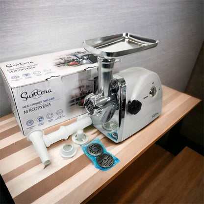 Мясорубка Suntera SMG-5418W, электромясорубка для дома, мясорубка с металлическим редуктором