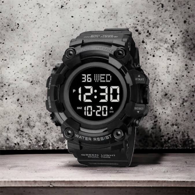 Годинник наручний чоловічий SKMEI 1968BKBK BLACK-BLACK, водостійкий тактичний годинник. Колір: чорний