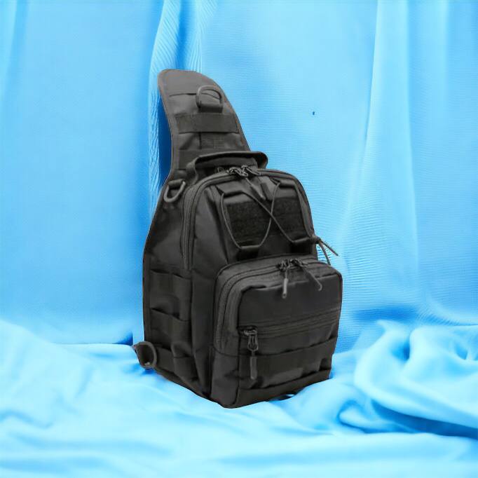 Качественная тактическая сумка, укрепленная мужская сумка рюкзак тактическая слинг. Цвет: черный