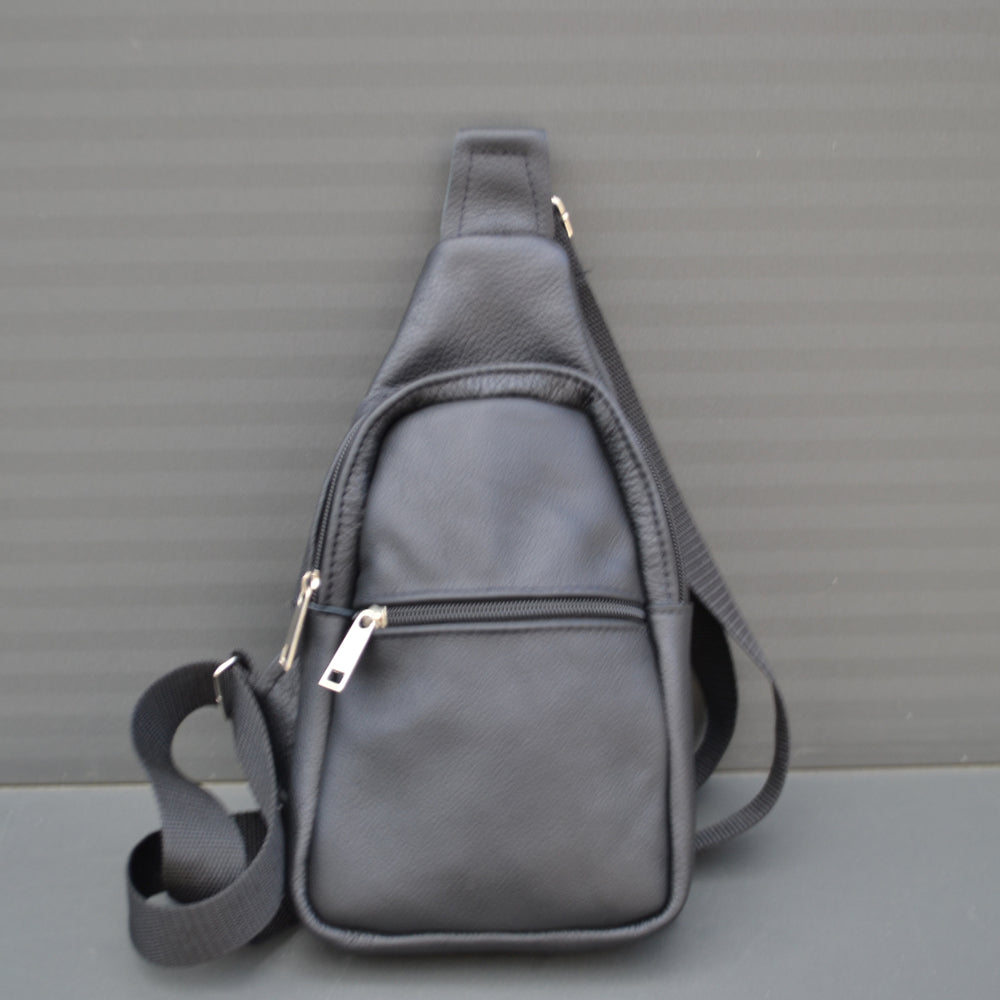 Сумка из натуральной кожи, слинг мужской черный, барсетка, кросс боди, Практичная сумка-мессенджер