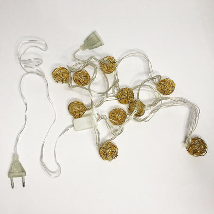 Гирлянда светодиодная шарики 20 шт с проволоки, теплый белый, провод прозрачный, 2 м